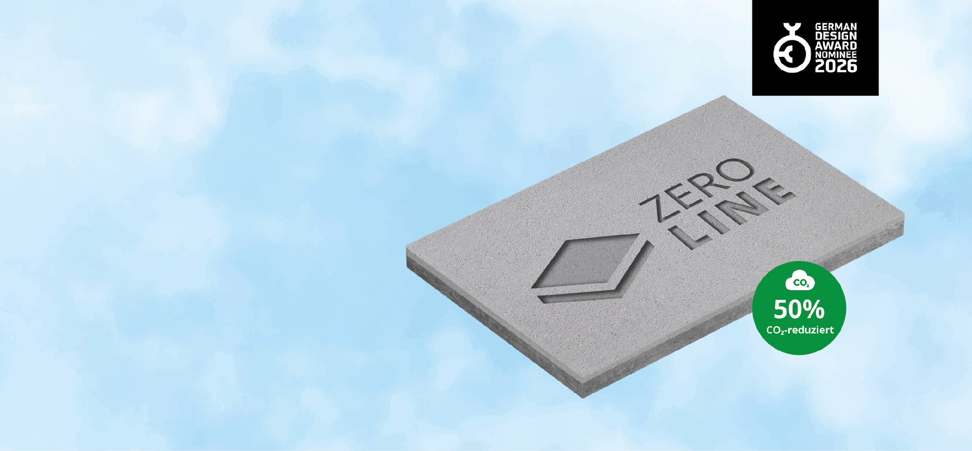 Die 50% CO2-reduzierten Platten der ZeroLine sind für den German Design Award 2026 nominiert