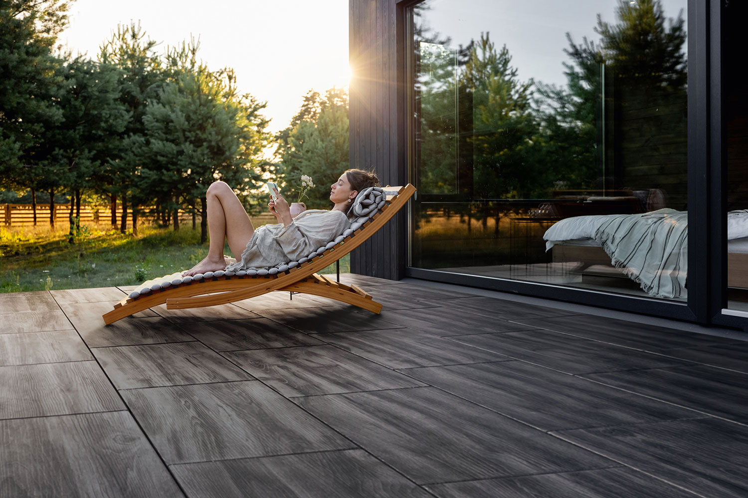 Terrassenplatten in Holz-Optik