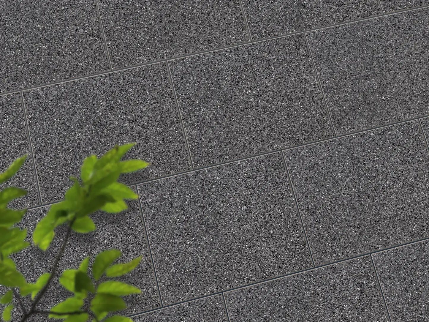 Verlegte LuxoGran-Platten in grau von Woehe & Heydemann in 60x40 – Naturstein-Optik mit harmonischer Linienführung 