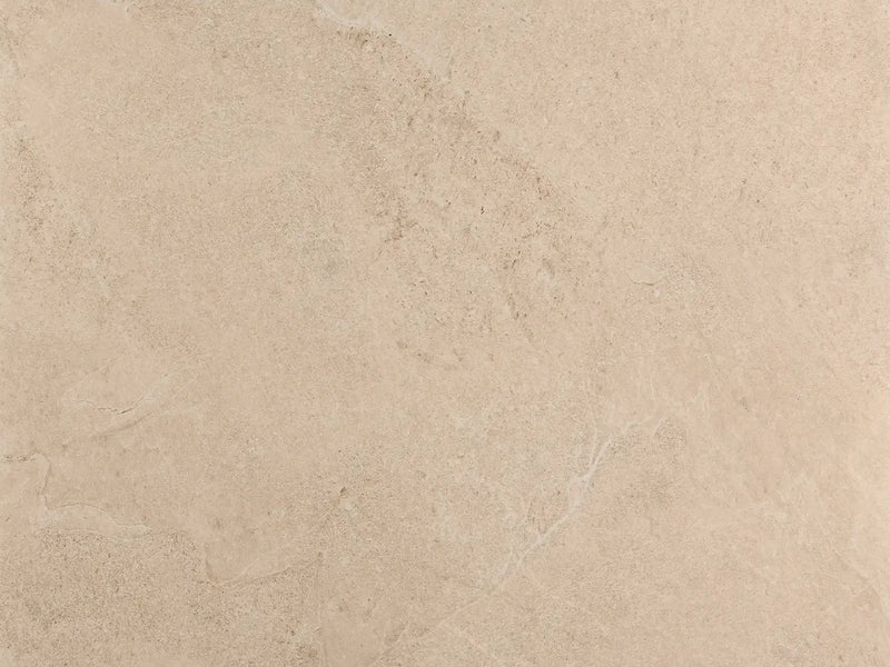 CeramicLine³-Terrassenplatte in beiger Naturstein-Optik von Woehe & Heydemann - ohne Struktur