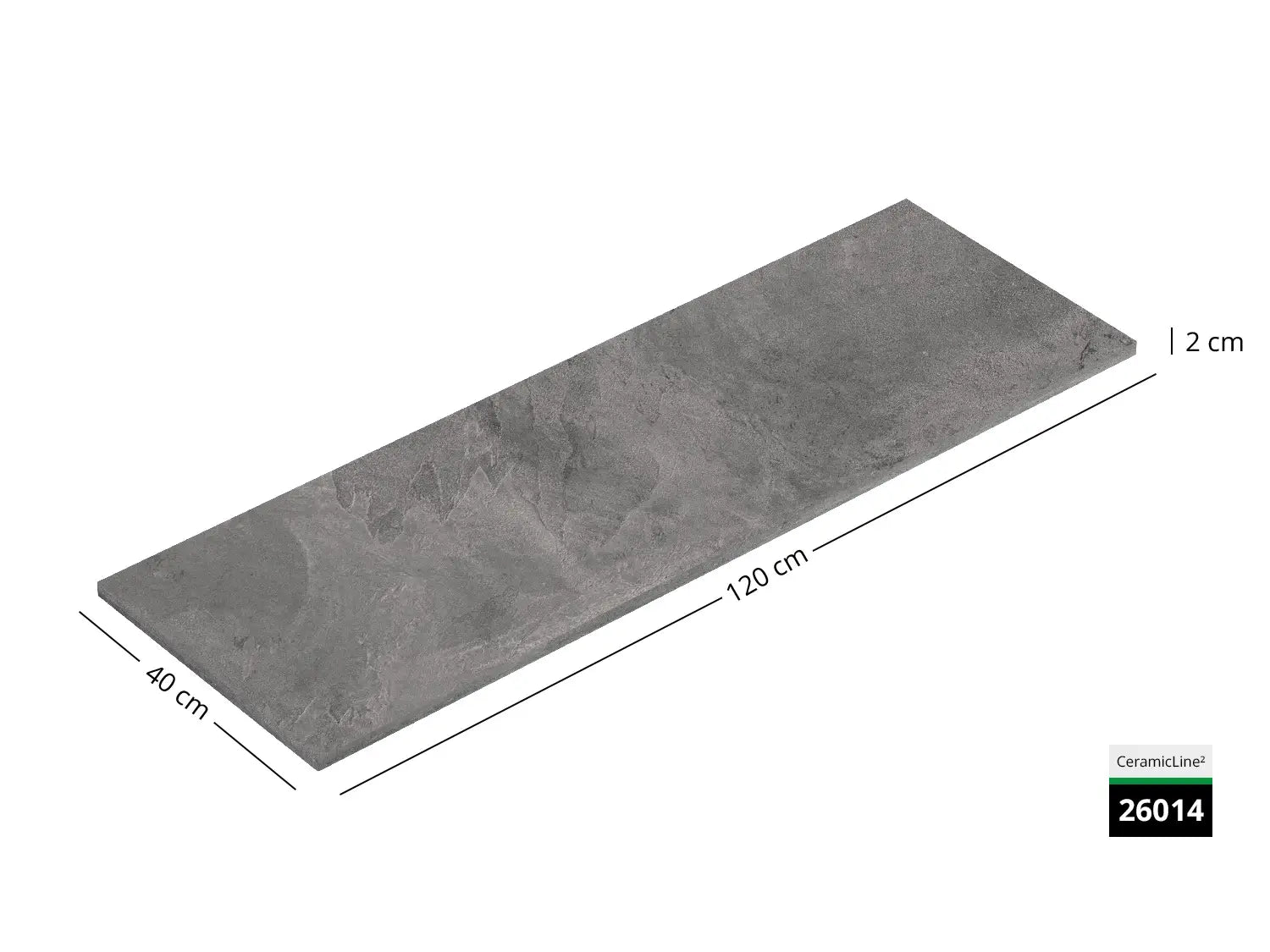 CeramicLine² Terrassenplatte in grauer Naturstein-Optik in 120x40cm von Woehe & Heydemann