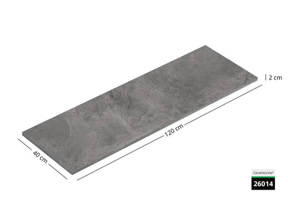 CeramicLine² Terrassenplatte in grauer Naturstein-Optik in 120x40cm von Woehe & Heydemann