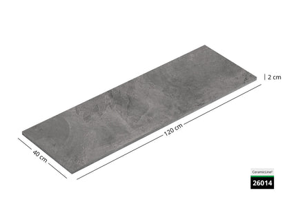 CeramicLine² Terrassenplatte in grauer Naturstein-Optik in 120x40cm von Woehe & Heydemann