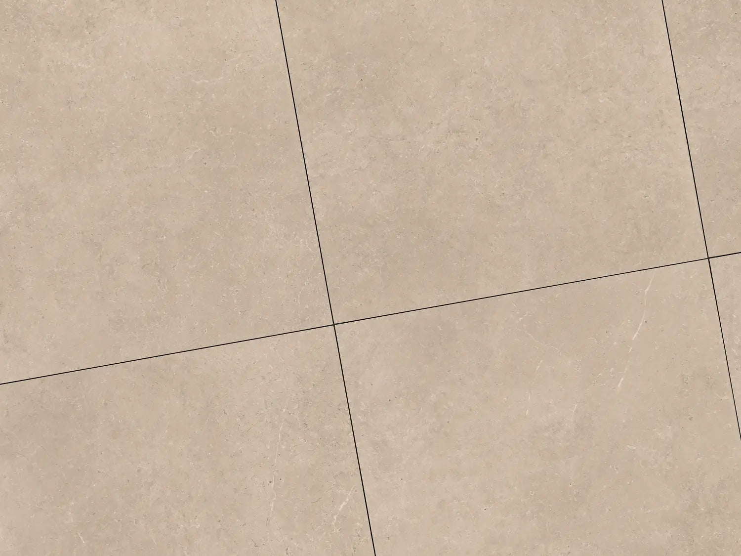 Verlegte CeramicLine²-Platten in grau von Woehe & Heydemann in 120x120. Beton-Optik mit harmonischer Linienführung.