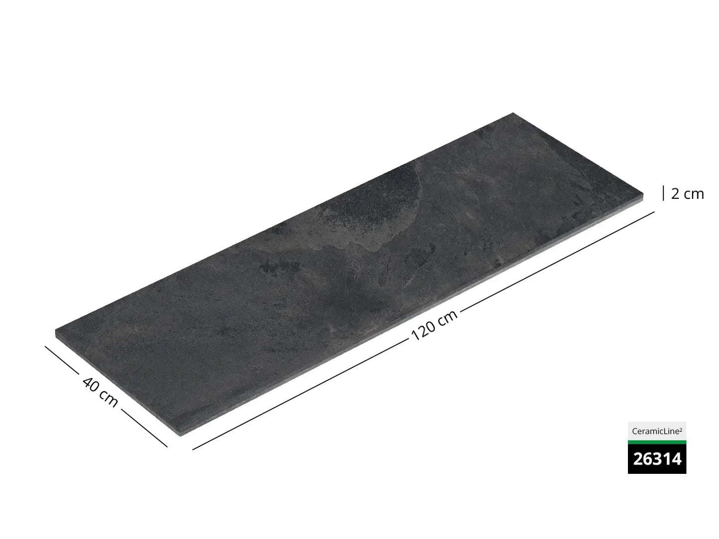 CeramicLine²-Terrassenplatte in grauer Naturstein-Optik 120x40 von Woehe & Heydemann mit Keramik Oberfläche 
