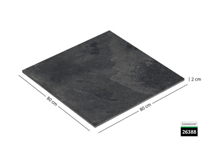 CeramicLine²-Terrassenplatte in grauer Naturstein-Optik 80x80 von Woehe & Heydemann mit Keramik Oberfläche 