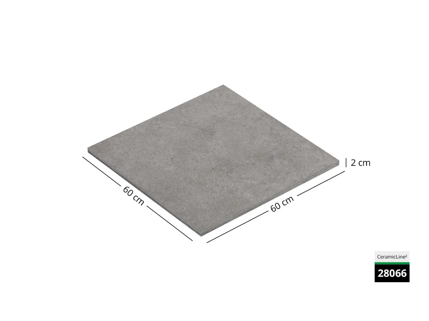 Saubere Schnittkante der 60x60 Terrassenplatte in grauer Natursteinoptik von Woehe & Heydemann mit Beton Oberfläche 
