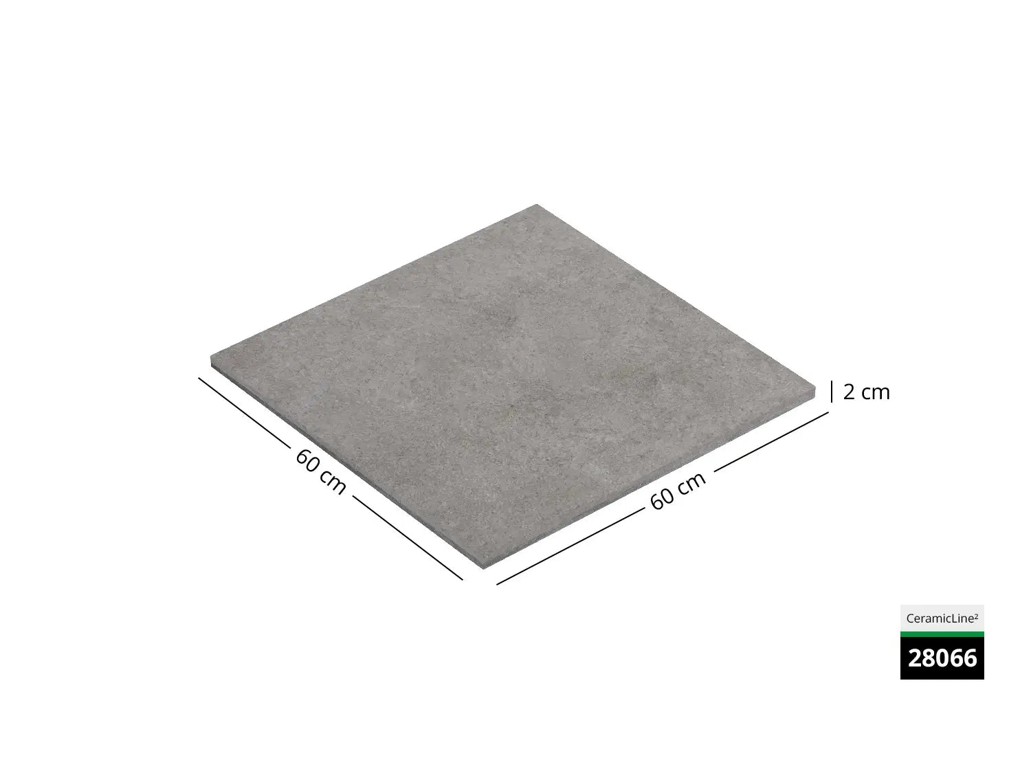 Saubere Schnittkante der 60x60 Terrassenplatte in grauer Natursteinoptik von Woehe & Heydemann mit Beton Oberfläche 