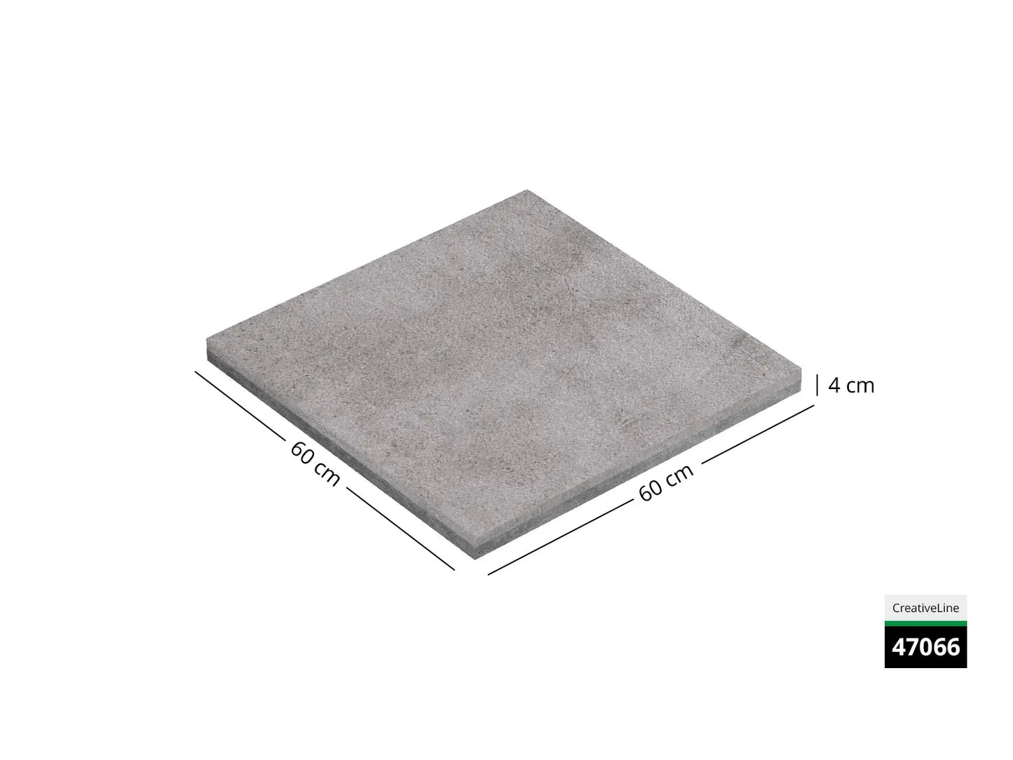 Saubere Schnittkante der 60x60 Terrassenplatte in grauer Betonoptik von Woehe & Heydemann mit feinkörniger Oberfläche  