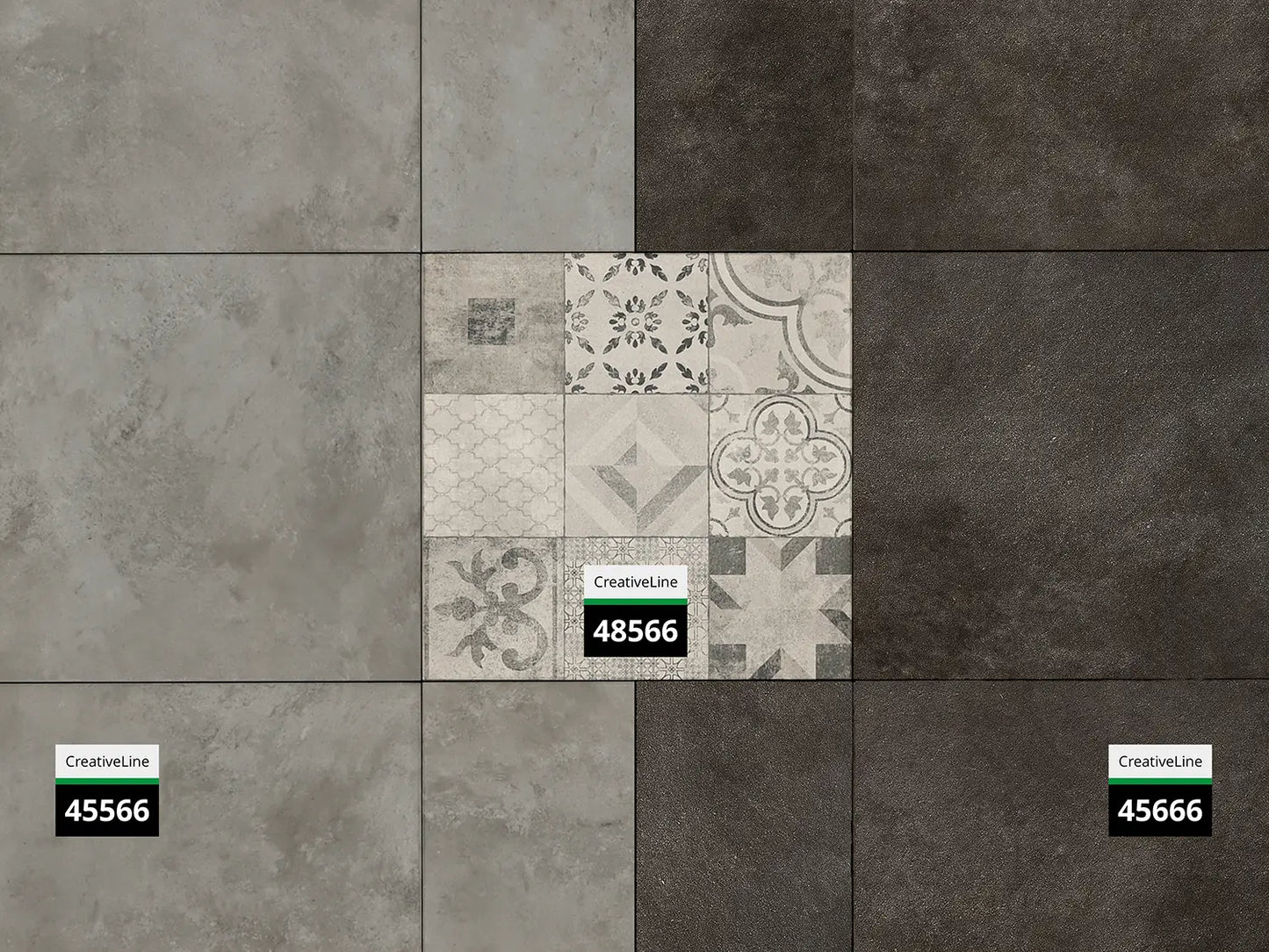 CreativeLine-Terrassenplatte in grauer Mosaik-Optik von Woehe & Heydemann mit farblich passenden Platten in grau