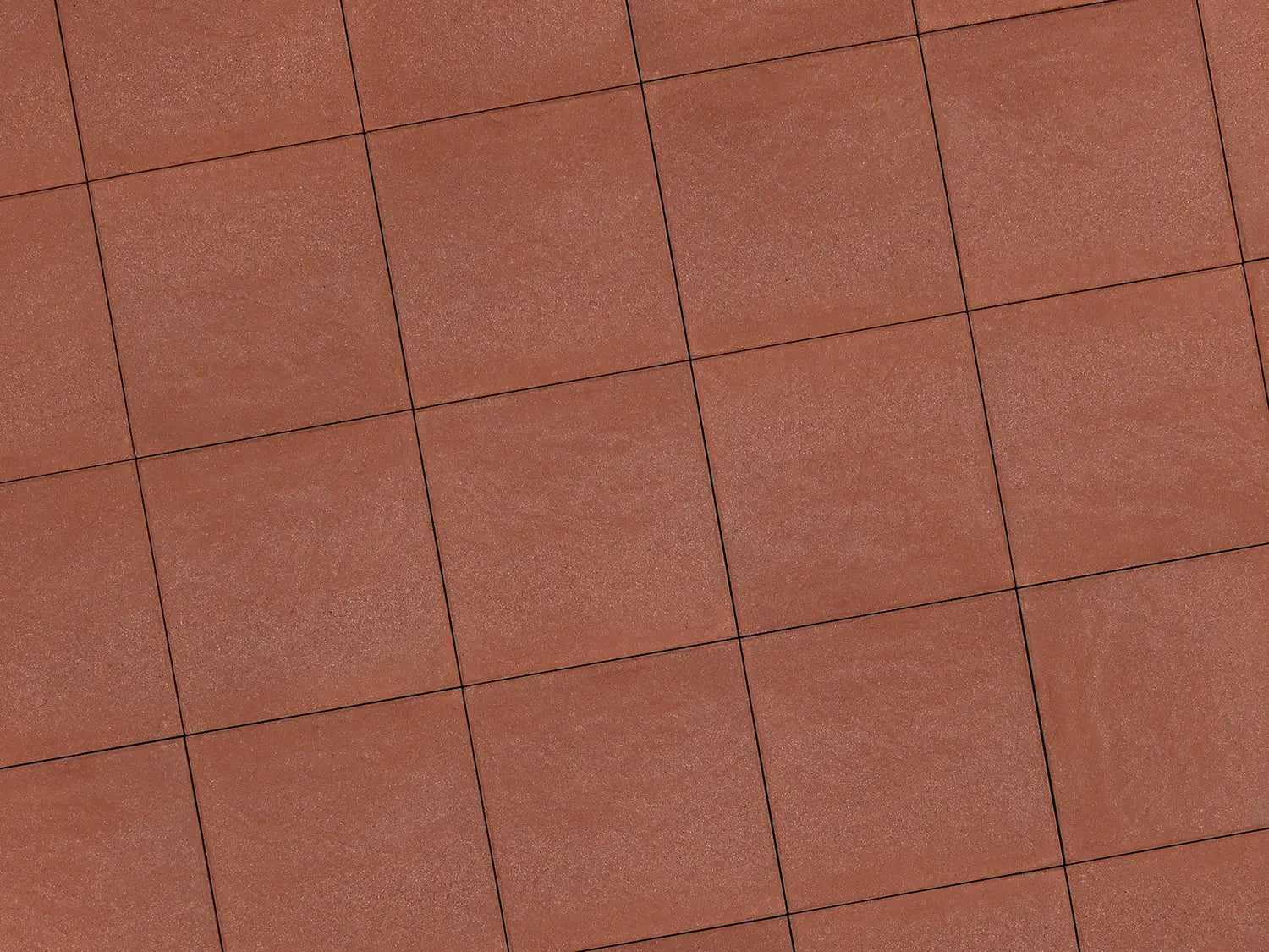 Verlegte LuxoGran-Platten in rot von Woehe & Heydemann in 50x50 – Naturstein-Optik mit harmonischer Linienführung 