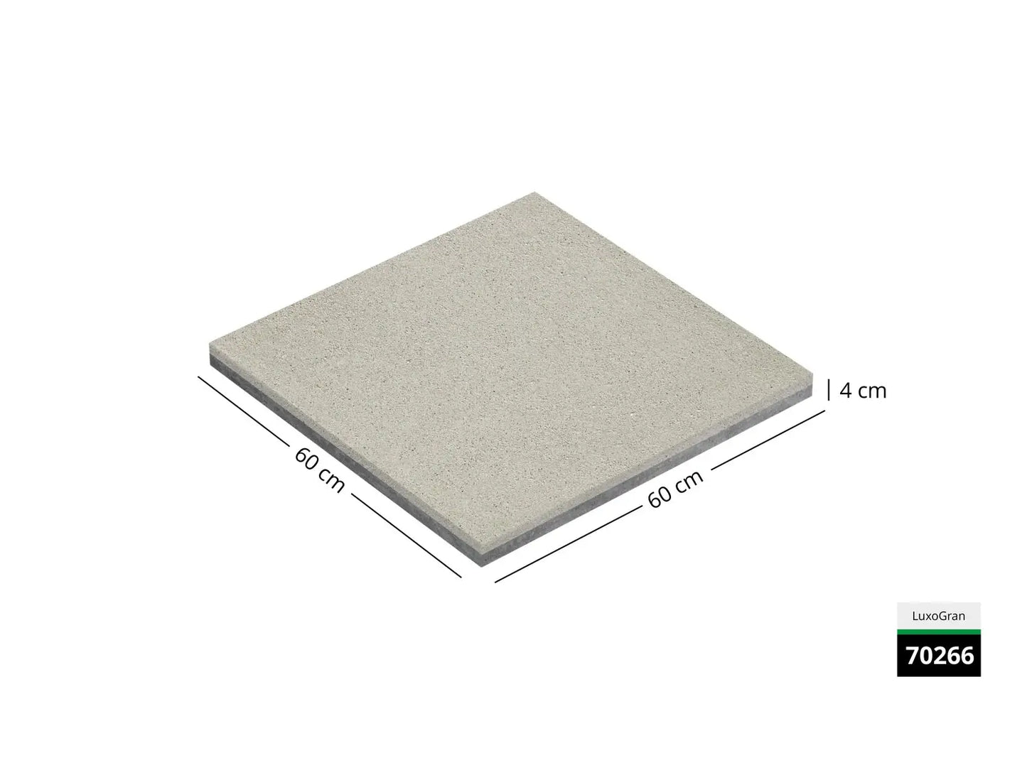 Saubere Schnittkante der 60x60 Terrassenplatte in beiger Natursteinoptik von Woehe & Heydemann mit feinkörniger Oberfläche  