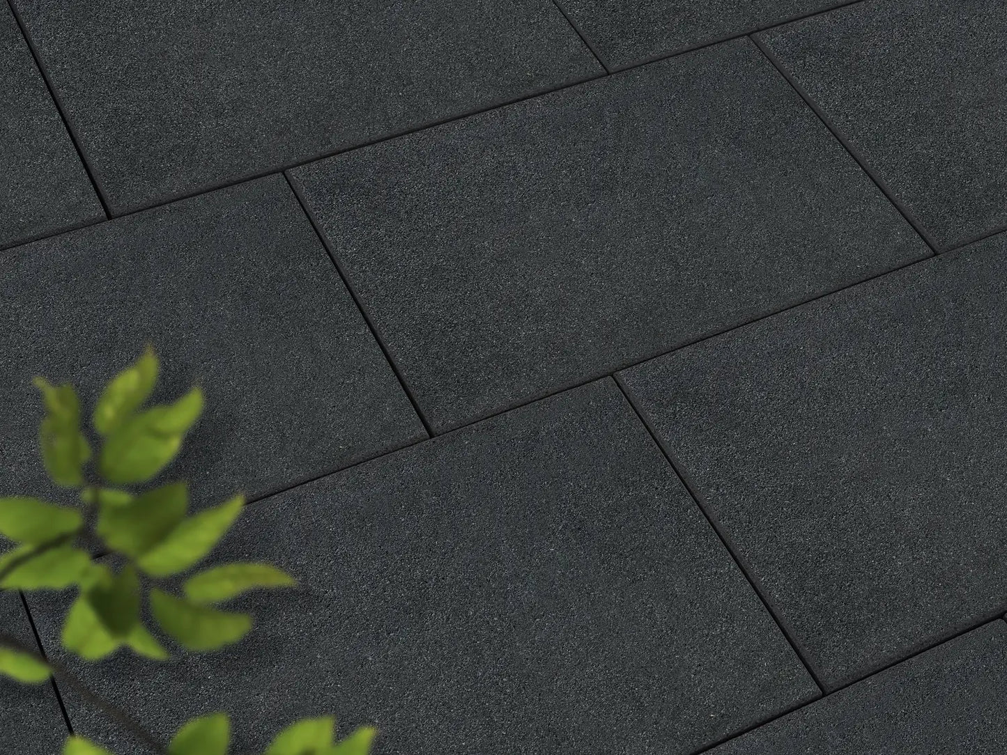 Verlegte ZeroLine-Platten in grau von Woehe & Heydemann in 60x40 – Naturstein-Optik mit harmonischer Linienführung 