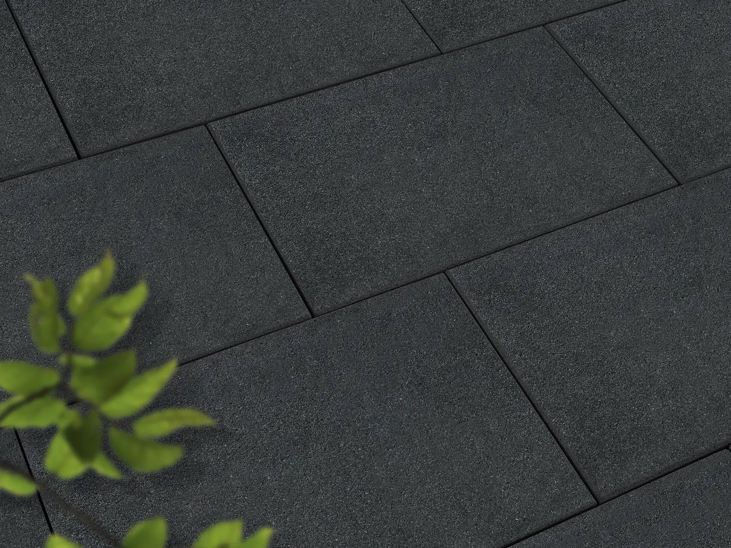 Verlegte ZeroLine-Platten in grau von Woehe & Heydemann in 60x40 – Naturstein-Optik mit harmonischer Linienführung 