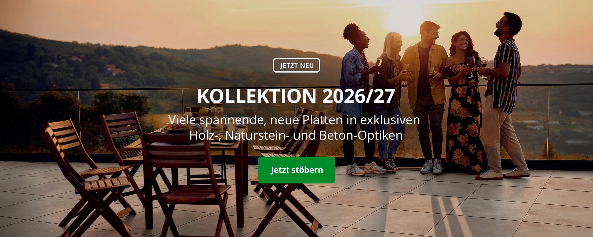 Woehe und Heydemann Neuheiten Katalog Terrassenpatten Holzoptik Betonoptik Natursteinoptik Kollektion 2026 2027