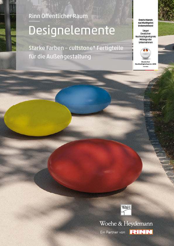Deckblatt zu dem PDF über Designelemente für den öffentlichen Raum von Woehe & Heydemann und Rinn.