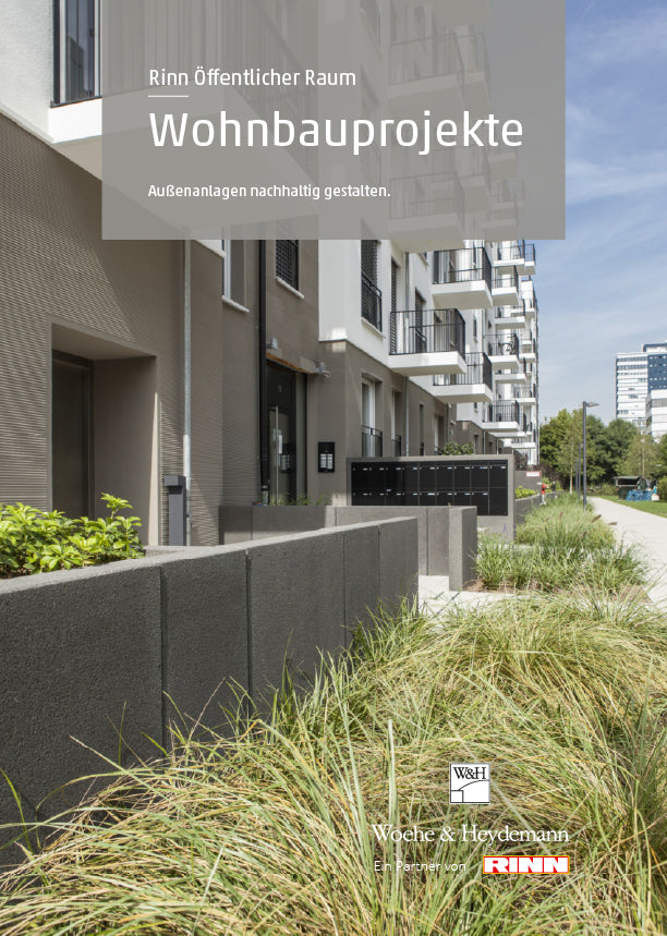 Deckblatt zu einem PDF mit Beispielprojekten zum Wohnungsbau mit Woehe & Heydemann und Rinn.
