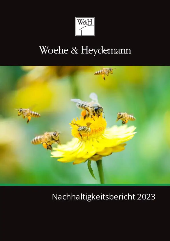 Woehe & Heydemann Nachhaltigkeitsbericht 2023 zur Produktion von Terrassenplatten  Deckblatt