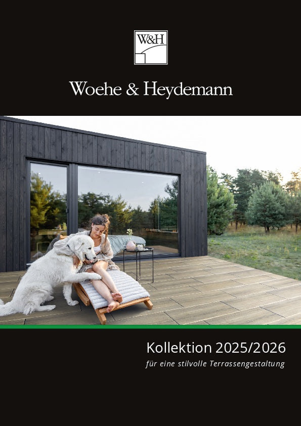 Woehe & Heydemann Terrassenplatten Katalog Kollektion 2025/2026 für eine stilvolle Terrassengestaltung