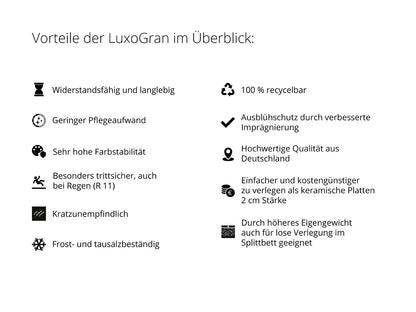 Woehe und Heydemann  Terrassenplatten Vorteile Beton LuxoGran
