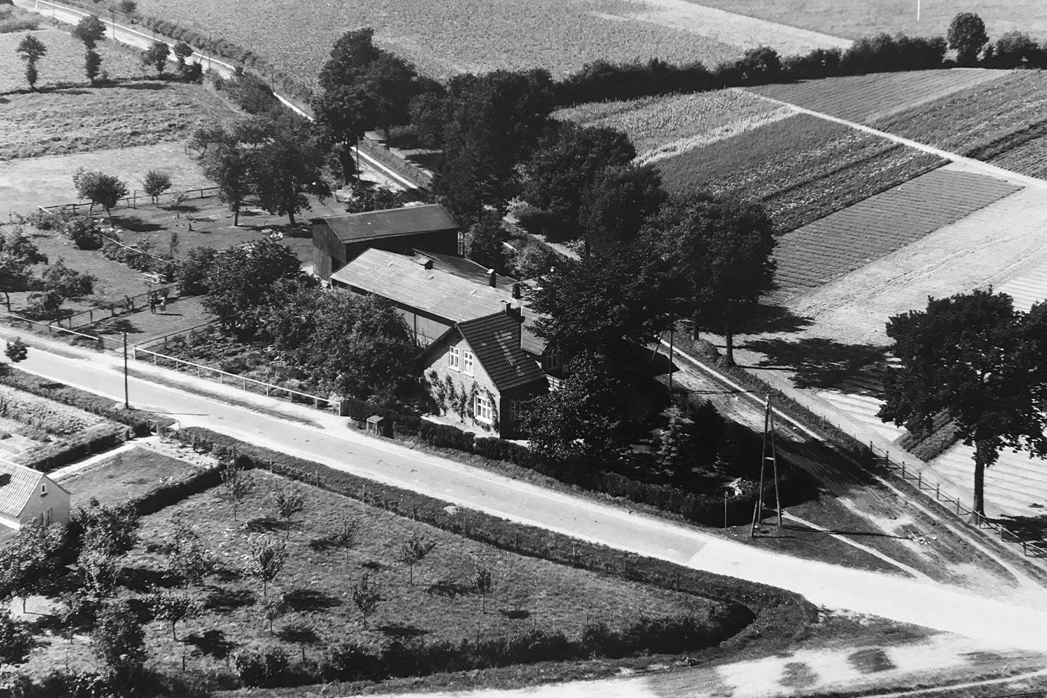 Woehe & Heydemann Historie Gelände 1966 Haus mit Wiesen