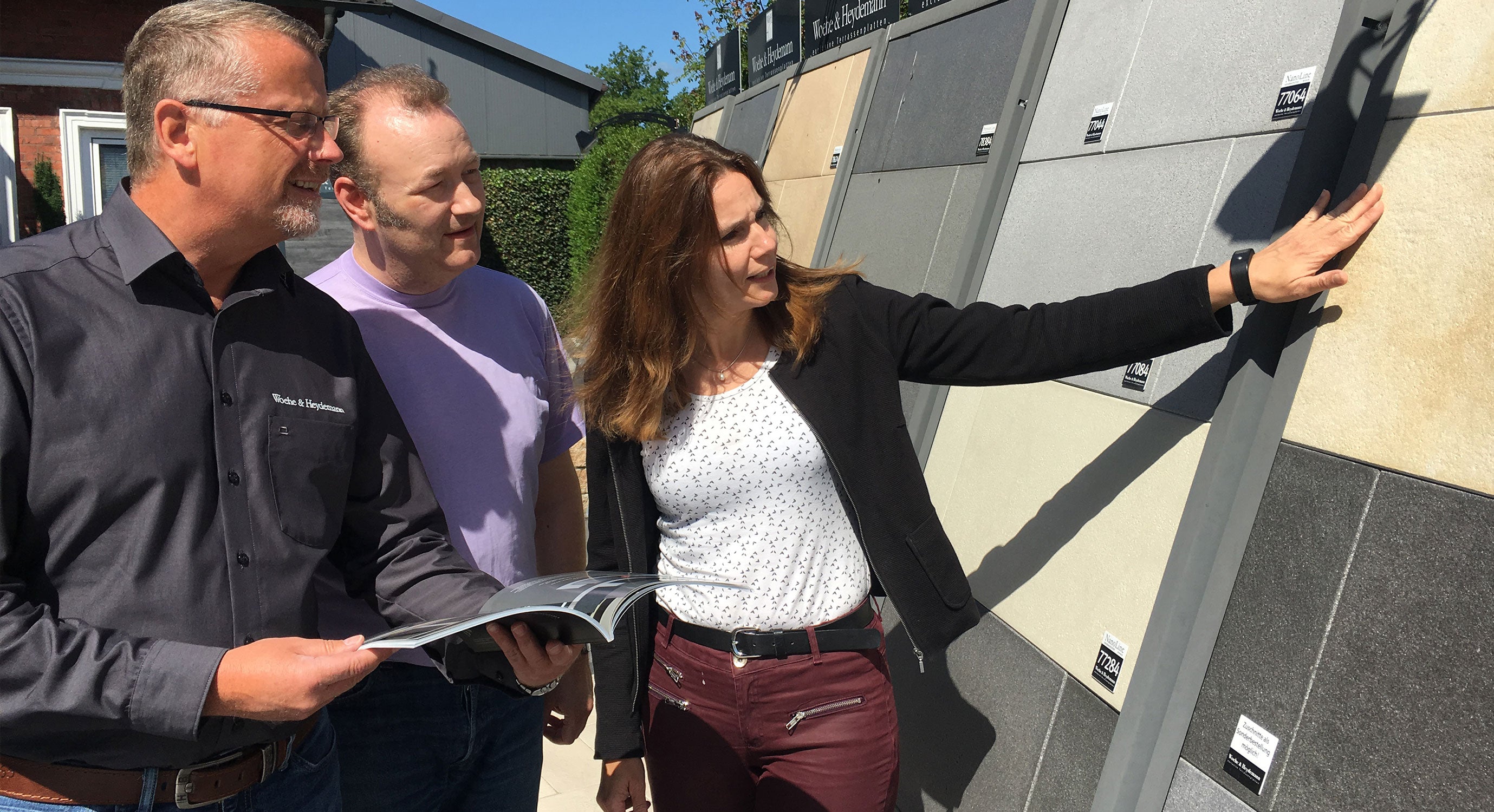 Woehe & Heydemann Terrassenplatten Beratung Mustergarten Kummerfeld Referenzen
