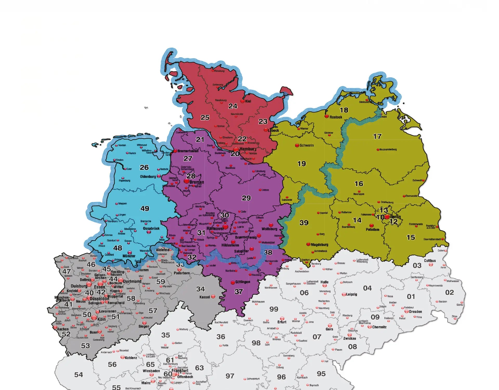 Vertriebsgebiete der Terrassenplatten in Norddeutschland von Woehe & Heydemann